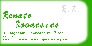 renato kovacsics business card